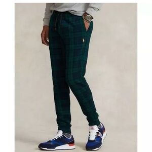 Polo Ralph Lauren big boys Blackwatch Plaid Fleece Jogger Sweatpants